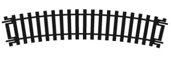 Rail courbe R1 22.5° 371mm de rayon (16 voies au cercle)