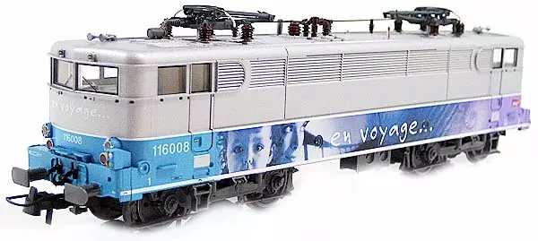 Locomotive électrique BB 16008 livrée "En Voyage" logo carmillon du dépôt de Achères