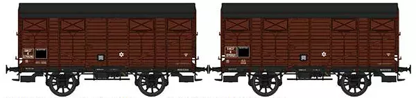 Set de 2 Wagons COUVERTS PLM époque 3A