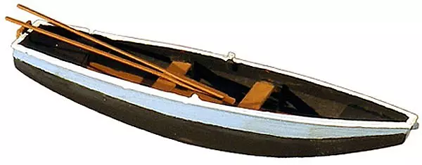 Barque en bois livrée bleue