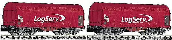 Coffret de 2 wagons couvert rouge  livré LogServ