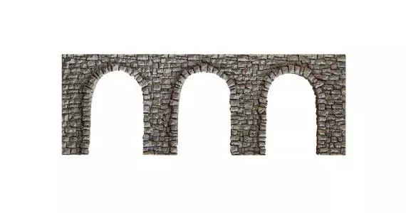 Mur de pierre arcades / 27 X 10 cm