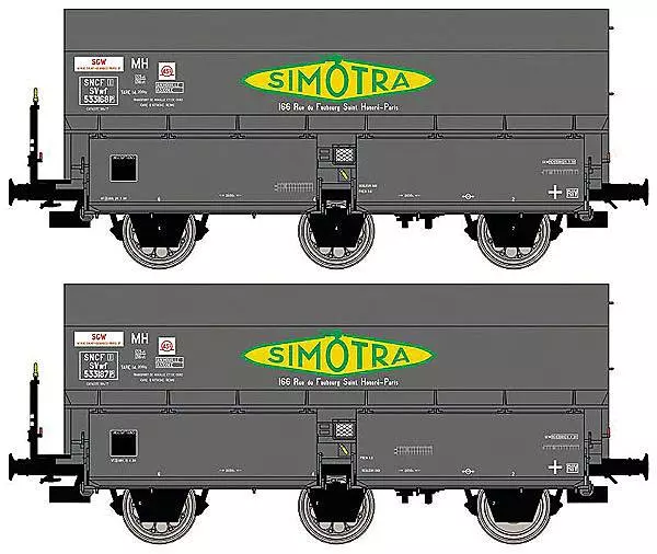Combien De Rail Pour 1g De Coke REE MODELES REWB373 Coffret de 2 wagons coke MH45 "SIMOTRA"