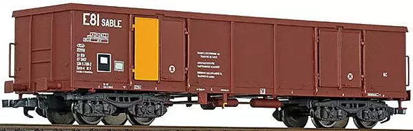 Wagon tombereau brun à bogies type E81