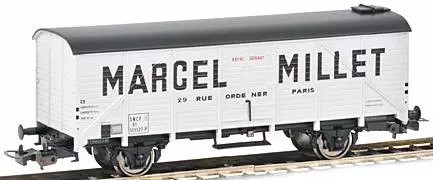 Wagon couvert réfrigérant "MARCEL MILLET" livrée blanc avec toit noir
