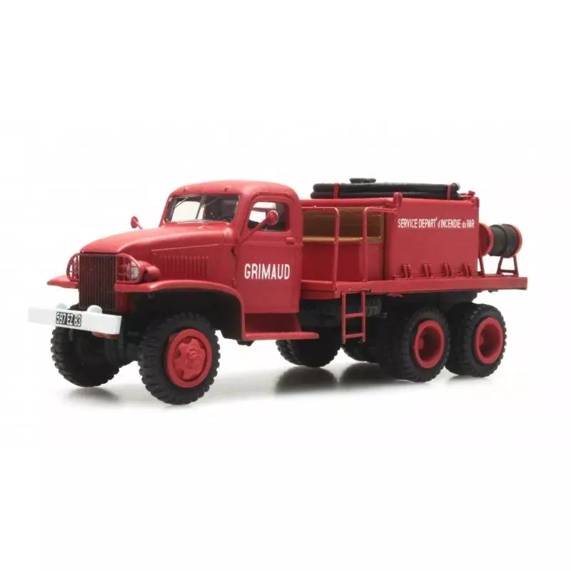 Camion de pompier GMC avec cabine tôlée "COGOLIN"
