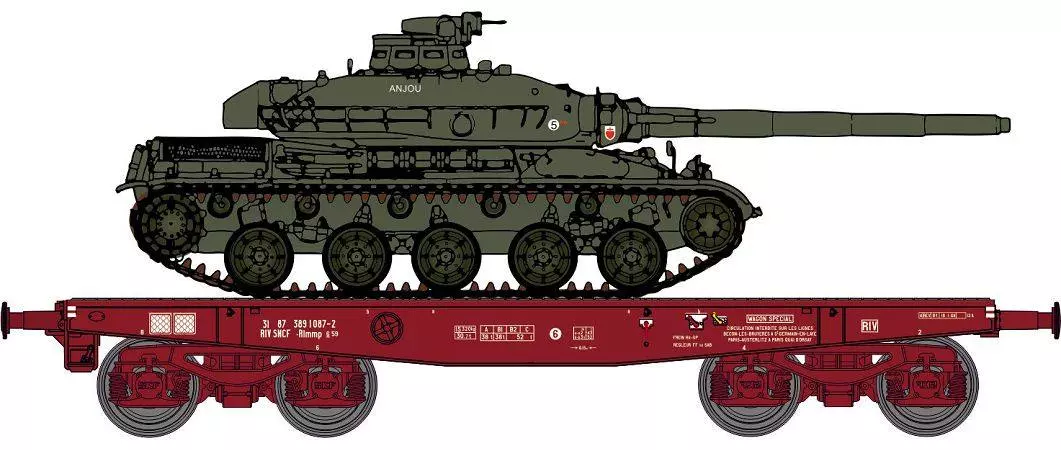Porte-char Rlmmp bogie Y27 + Char AMX 30B - 1DB / 6èmeDragons 1er Esc "ANJOU"