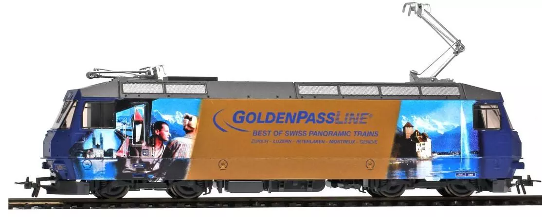 MOB Ge 4/4 8004 locomotive universelle 'GoldenPassLine'