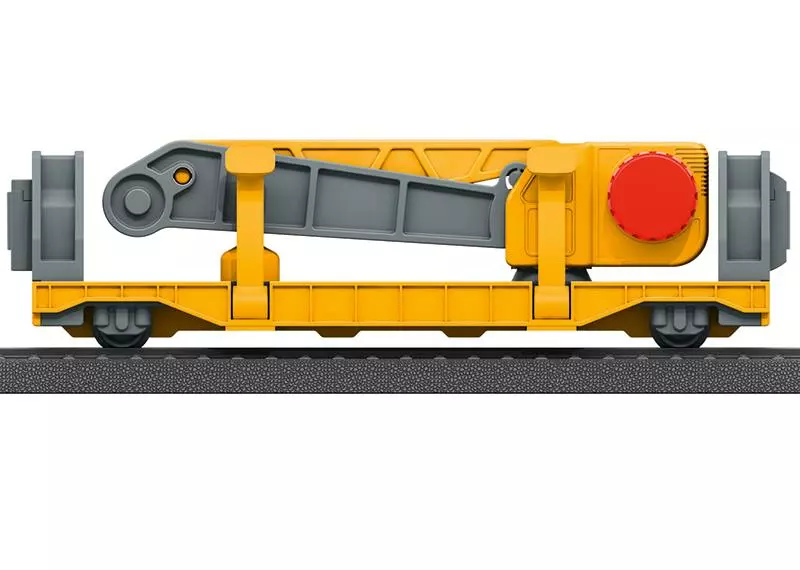 Wagon-grue rotative avec manivelle manuelle et aimant livrée jaune