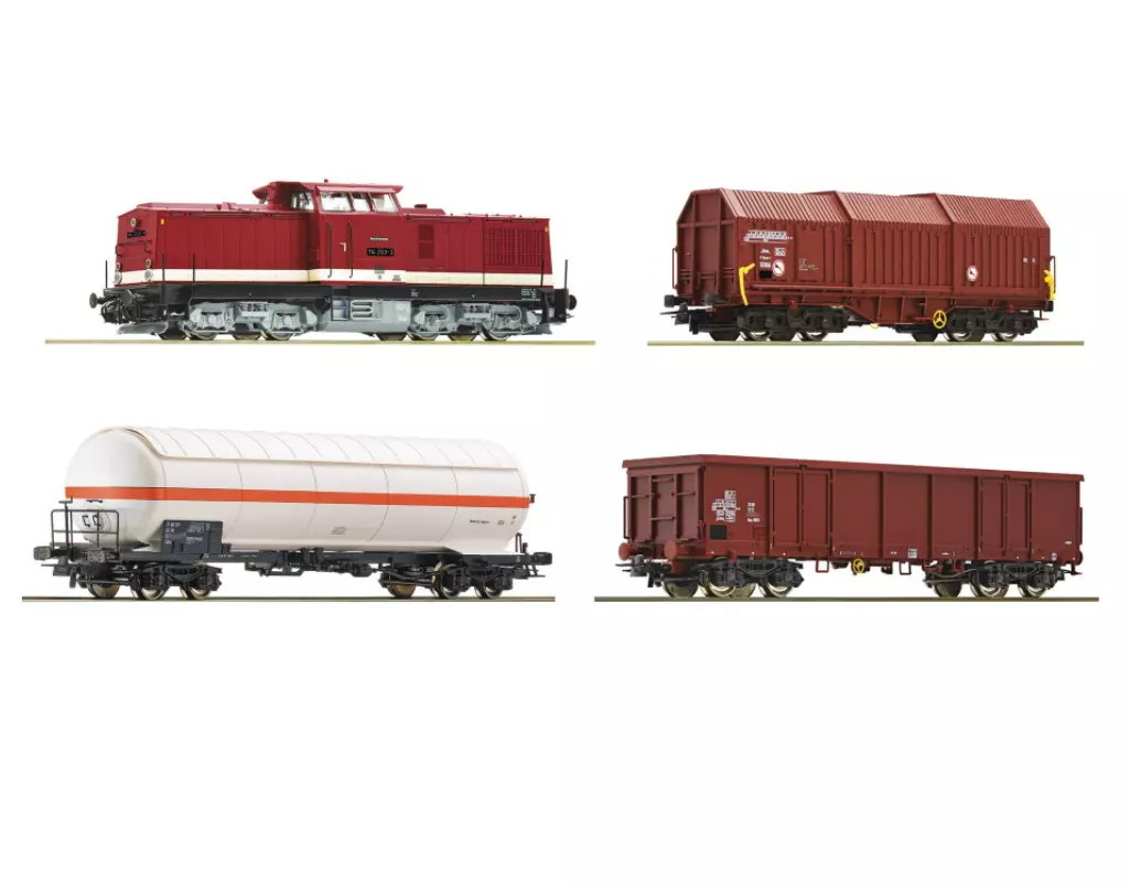  Locomotive diesel série 114 avec 3 wagons de marchandises