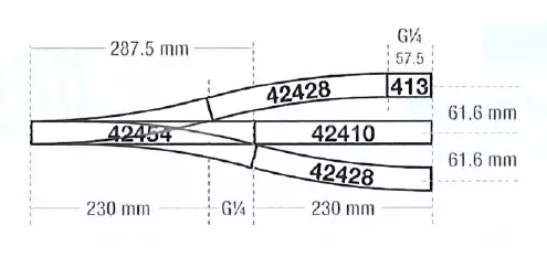 Rail droit G1/4 longueur 57.5mm