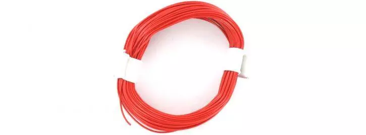 Câble flexible rouge pour décodeur Brawa 32402 - 10 m de long - 0.05 mm² diamètre
