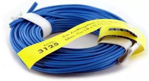 Nappe de 2 câbles électriques bleus 0,14 mm² - 5 mètres de longueur - BRAWA 3125