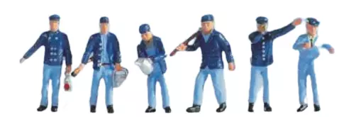 Lot de 6 personnages Cheminots s en uniforme bleu SAI 335 - HO : 1/87