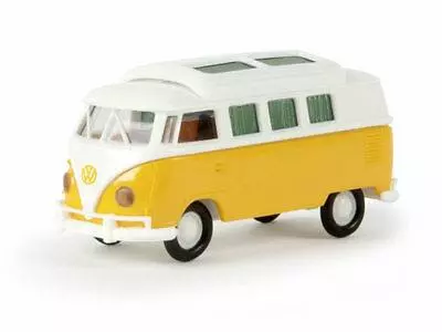 Van Volkswagen T1B livrée jaune et blanc Brekina 31574 - HO : 1/87 - EP III