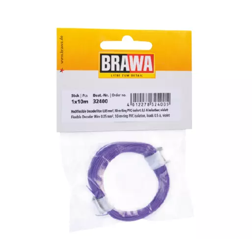 Bobine de fil de câblage Violet Brawa 32400 - 10 mètres - 0.05 mm² - HO | N