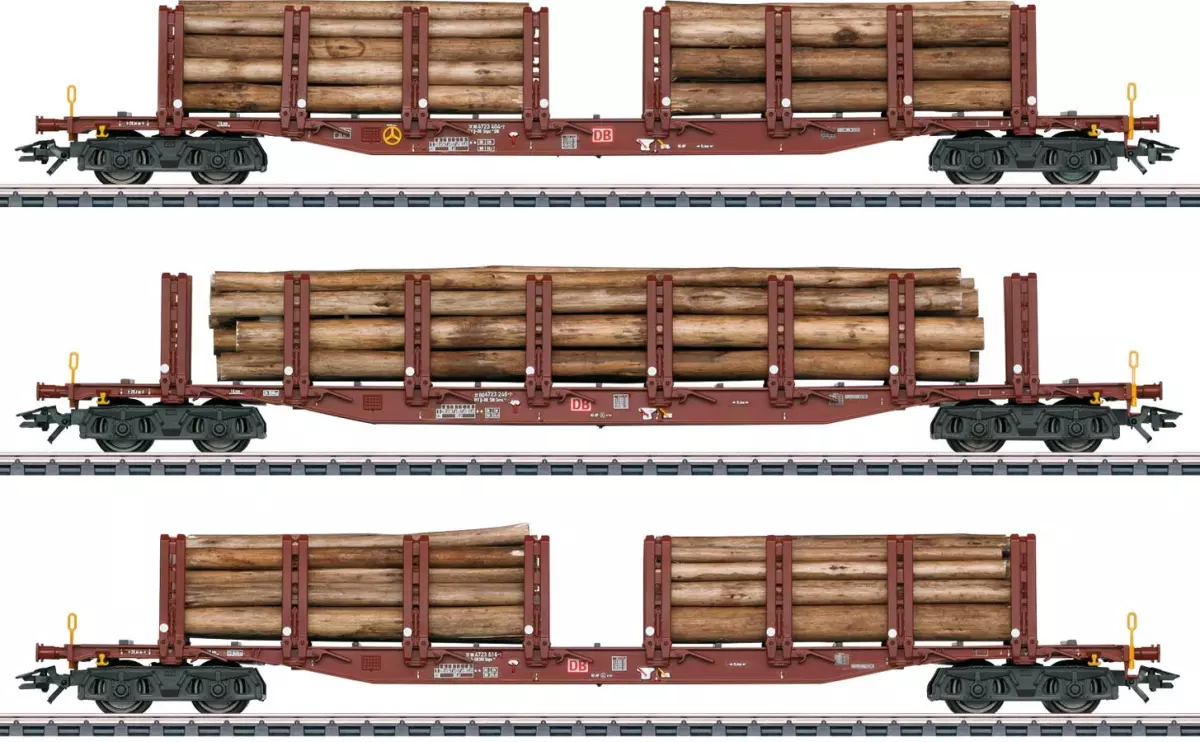 Coffret de wagons à ranchers "Transport de bois" - HO 1/87 - Marklin 47146