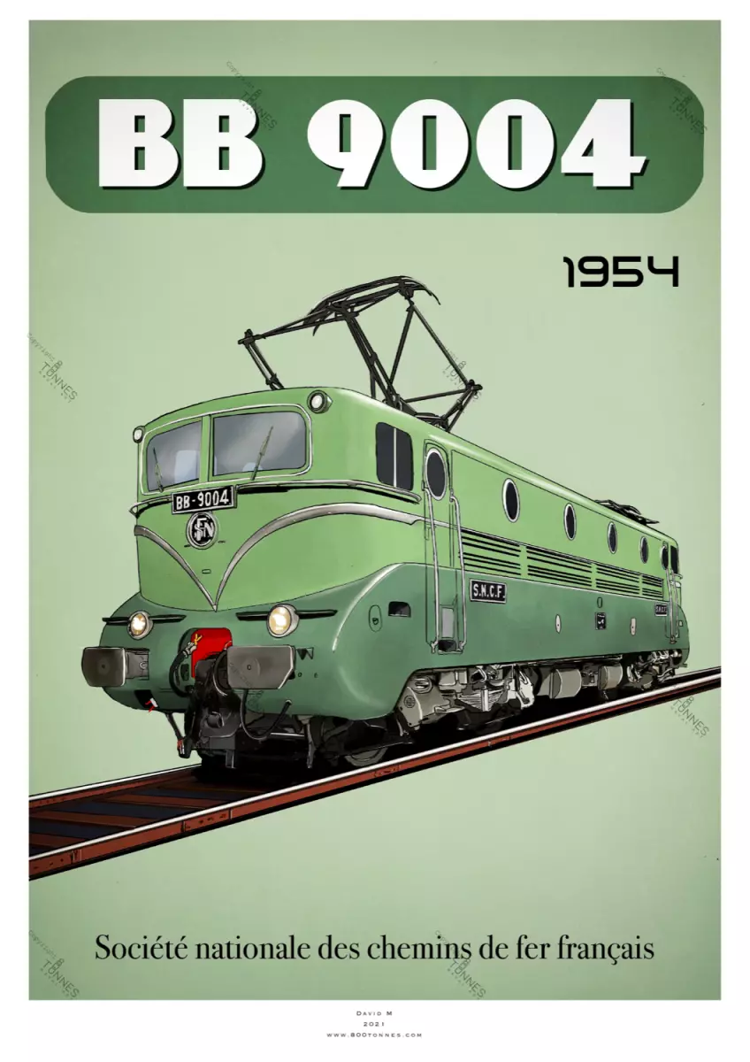 Poster BB 9004 - 1954 - SNCF - A2 42.0 x 59.4 cm