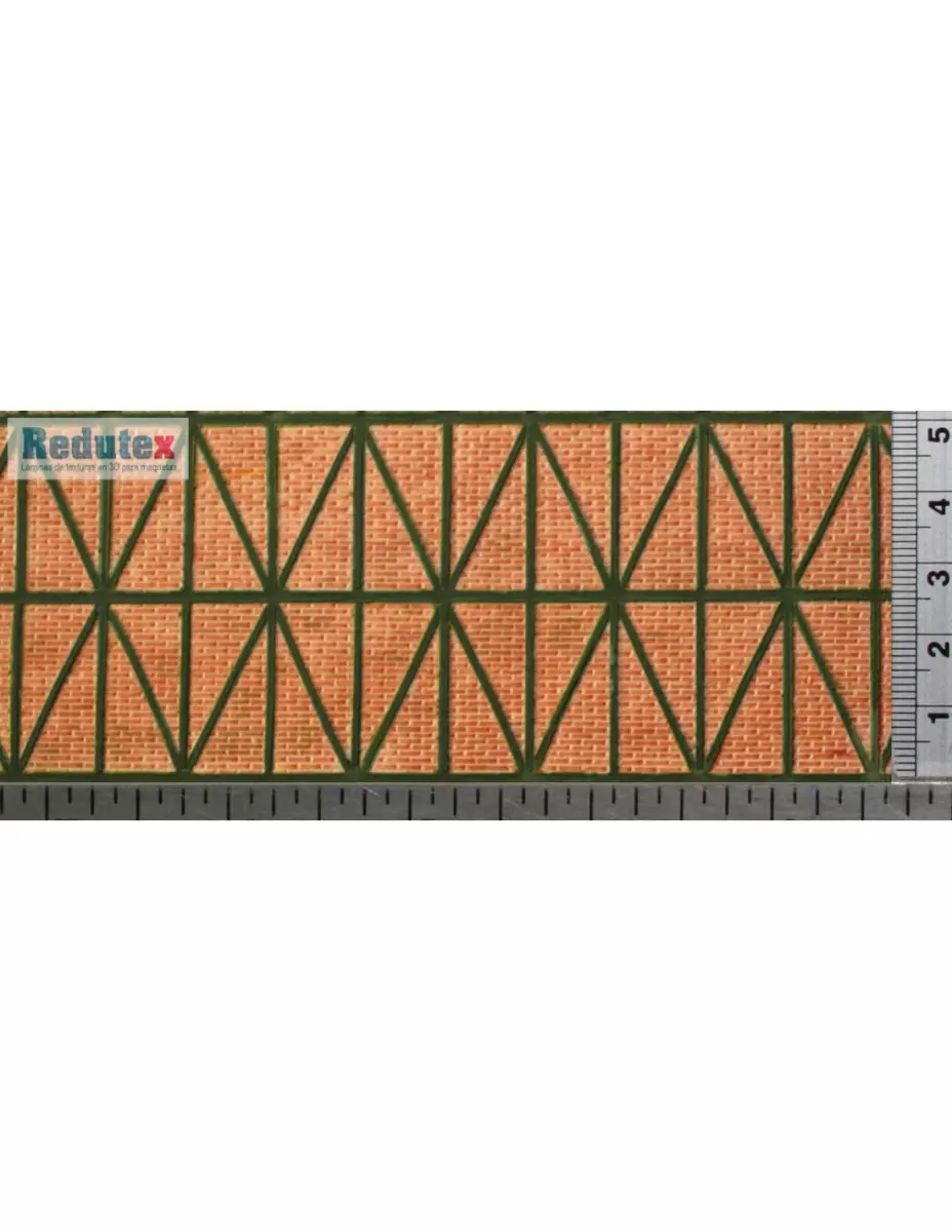 Plaque de décors Redutex 087EL223 - HO : 1/87 - Treillis de briques croisées