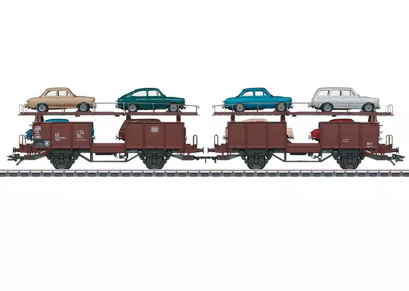 Wagon transport automobile + 8voitures Laaes MARKLIN 46129 DB - HO 1/87 - EP IV