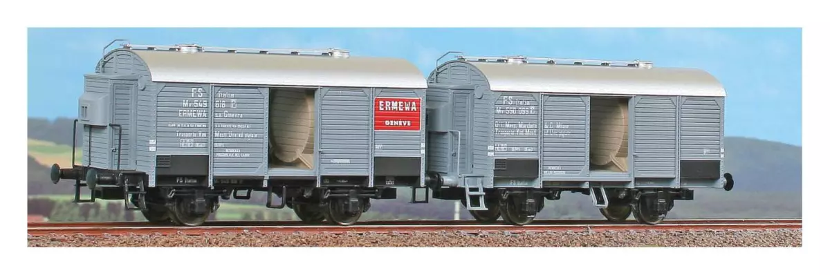 Set 2 wagons Fret de vin Mv de l'ERMEWA ACME 47057 - FS - HO 1/87 - EP III
