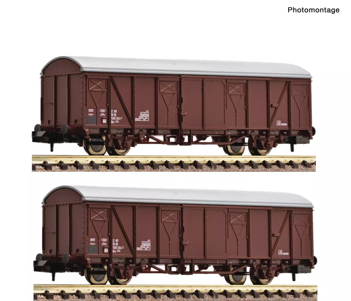 2 piece set Covered goods wagons- DR