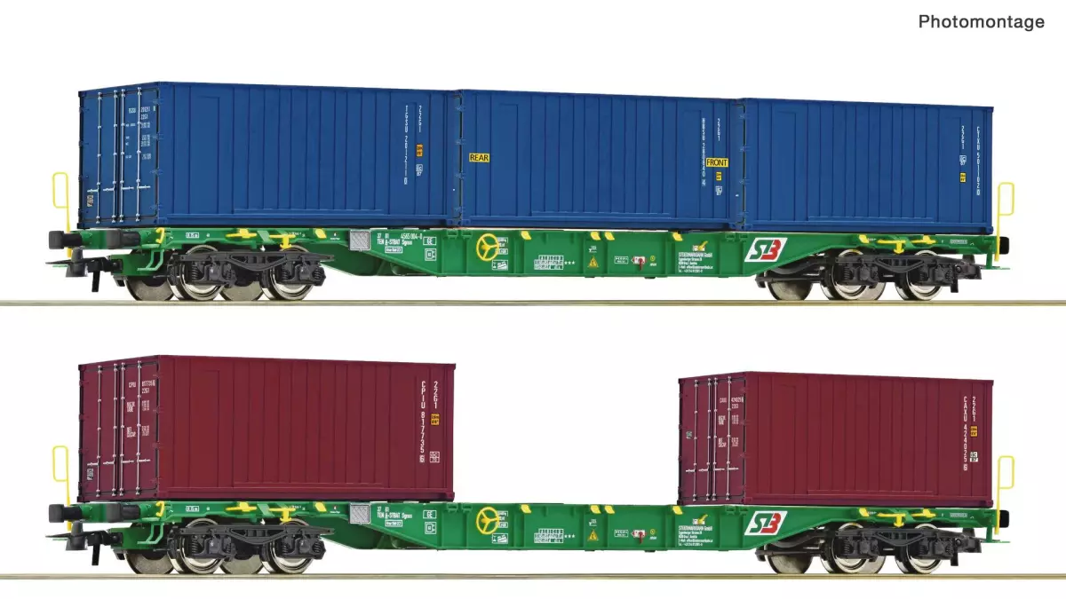 2 piece set Container carrier wagons- StB