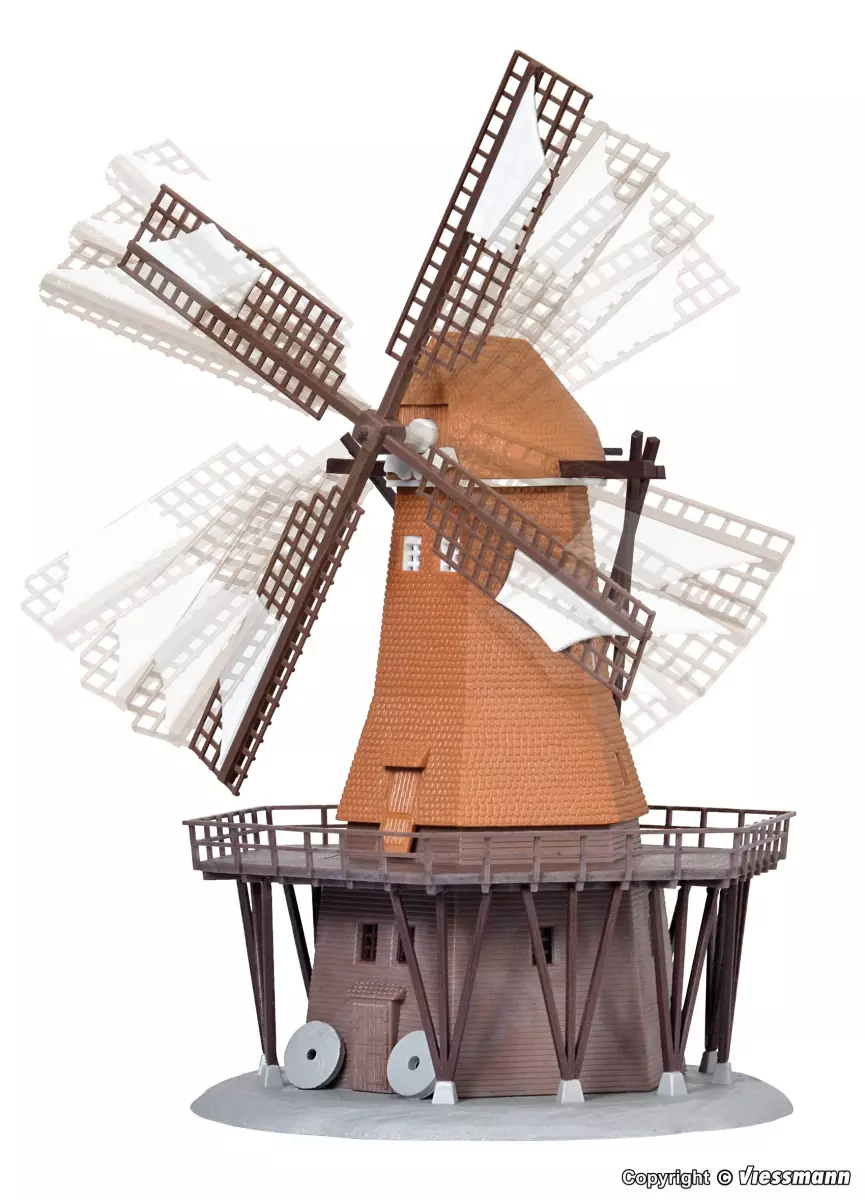 Moulin à vent fonctionnel KIBRI 37302 -  N 1/160 - 90x 90 x 160 mm