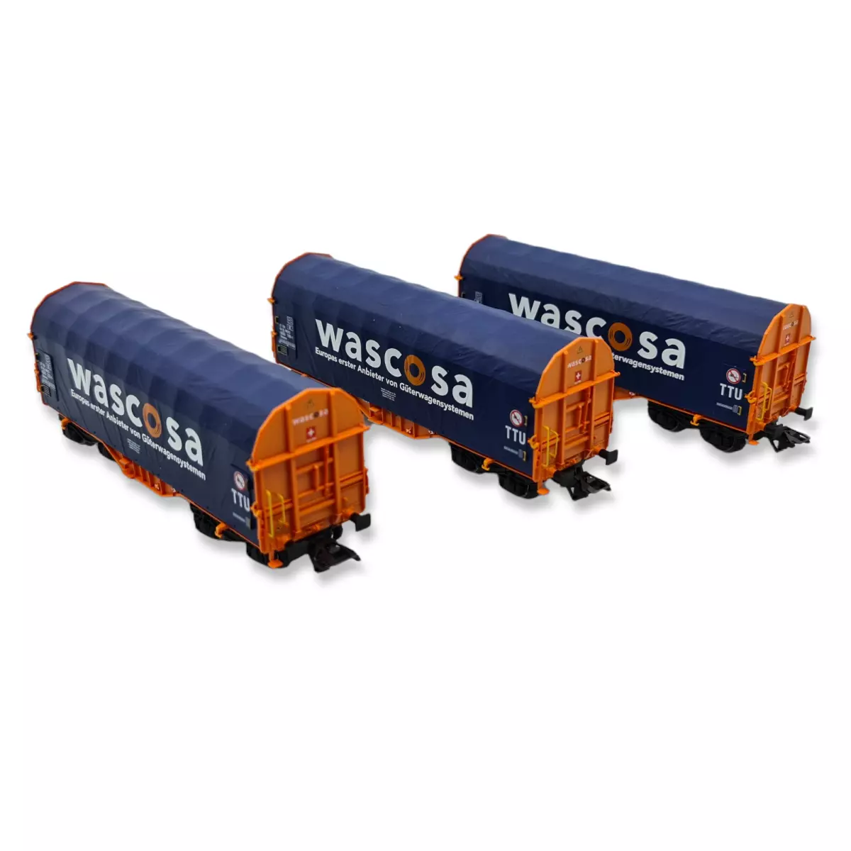 Set 2 Wagons à bâche coulissante Marklin 47223 - HO 1/87 - Wascosa AG - EP VI