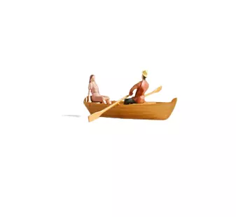Lot de 2 personnages assis sur une barque Preiser 10686 - HO : 1/87