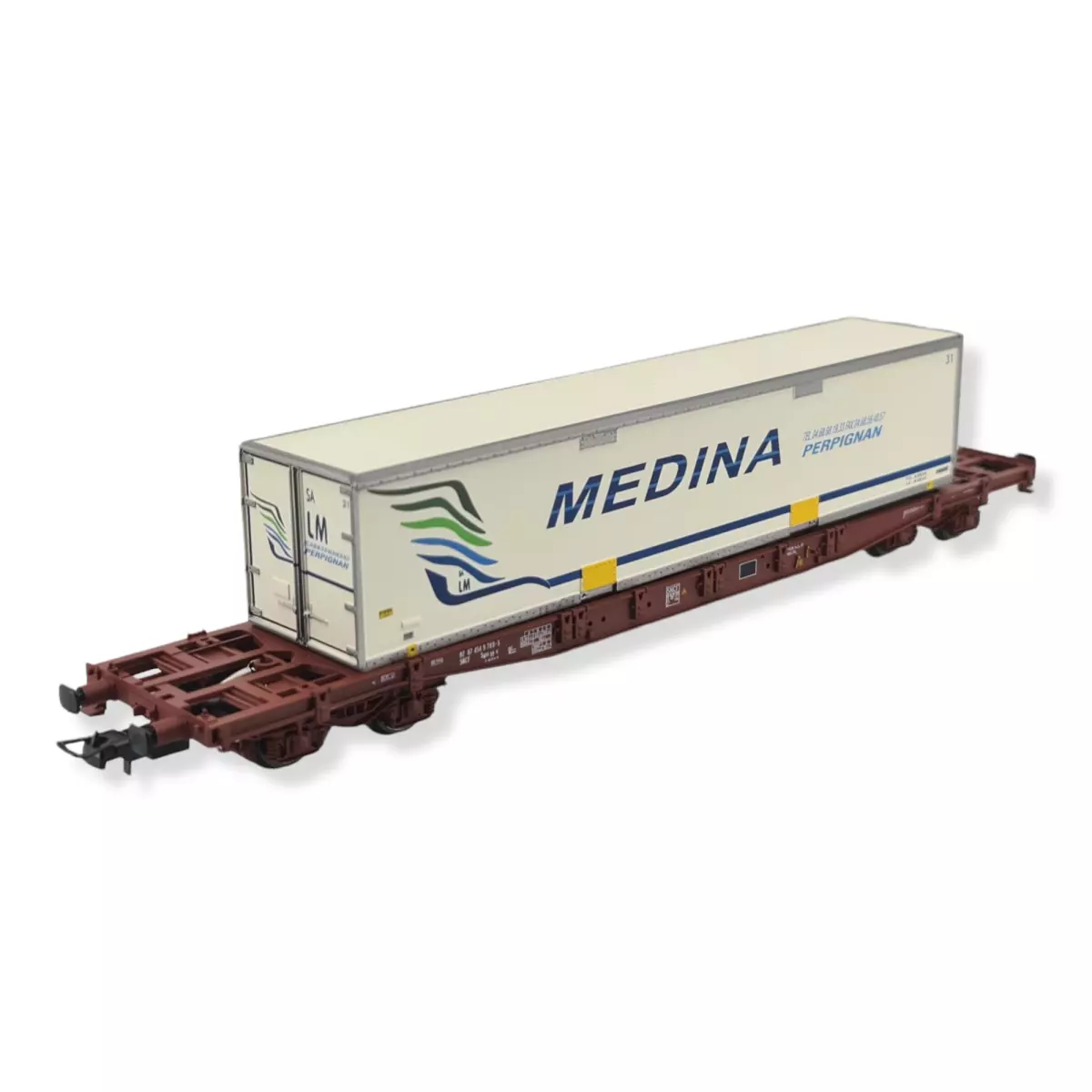 Wagon porte-conteneur Sgss "Medina" JOUEF 6211 - SNCF - HO 1 : 87 - EP IV