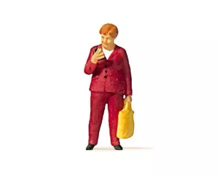 Figurine de Angela Merkel avec un sac à main PREISER 28212 - HO 1/87
