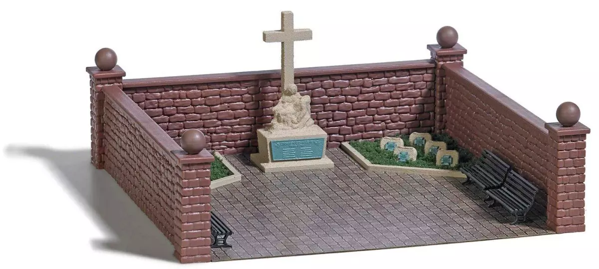 Un cimetière militaire et accessoires, BUSCH 1094 HO 1/87