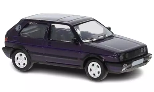 Voiture VW (Volkswagen) Golf II GTI Prune foncée métallisée PCX 870304 - HO 1/87