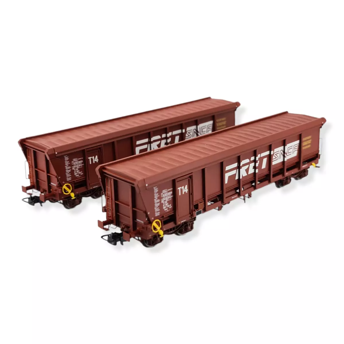 Set de 2 Wagons TOMBEREAU Tams Ep.V Bogie Y25 FRET SNCF N°31 87 580 7 329-6 & N°31 87 580 7 342-9 rouge 606 (1992)