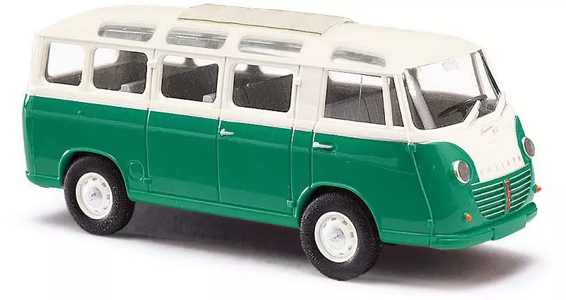 Mini Bus Goliath Express 1100 Busch 94152 - HO 1/87 - livrée vert / crème