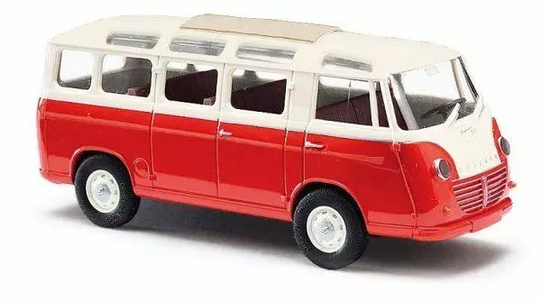 Mini Bus Goliath Express 1100 Busch 94150 - HO 1/87 - livrée rouge / crème