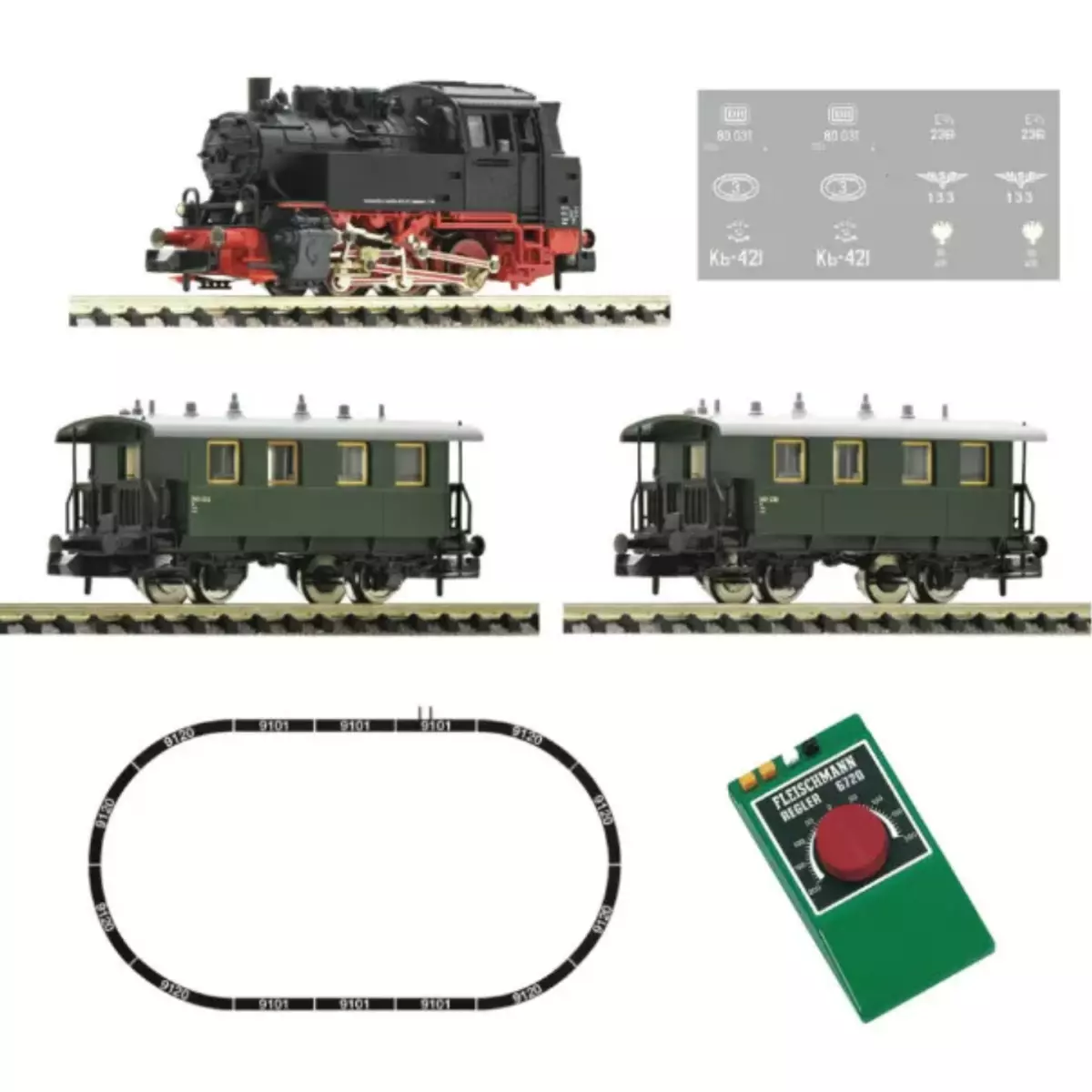 Analogue Starter Set Steam locomotive class 80 with passenger train