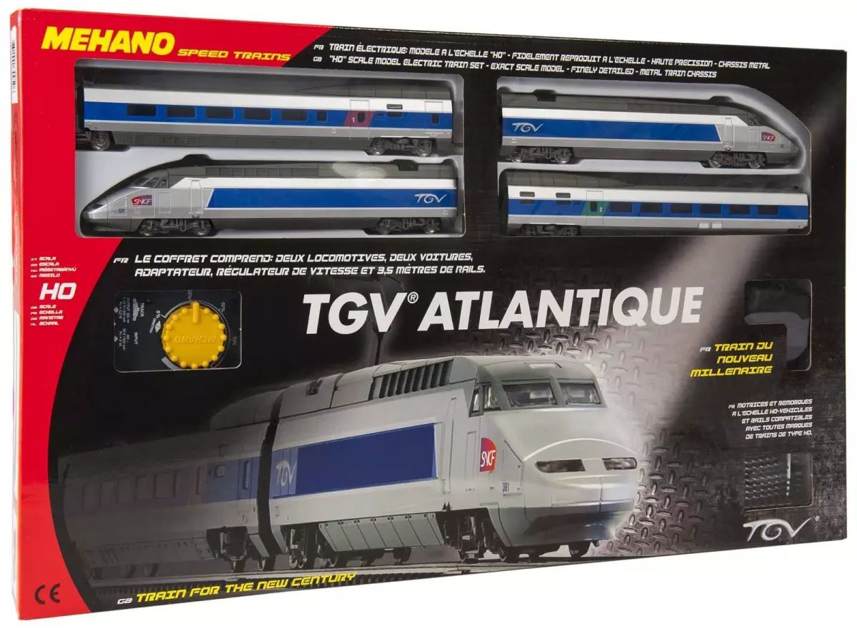 Set de départ TGV ATLANTIQUE Mehano T683 - HO : 1/87 - ovale de voie inclut