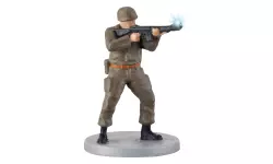Character soldier with gun at the ready