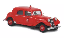 Voiture Pompiers de Lille Citroën Traction 11B 1952 rouge SAI 6123 - HO 1/87