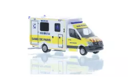 Ambulance Mercedes Sprinter Rietze 76265 - "Samu de Paris" - HO : 1/87