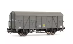 Closed boxcar with grey livery, original condition