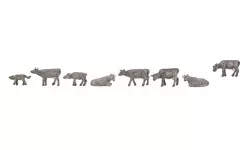 Set de 8 vaches grises de montagnes Faller 155902 - N : 1/160
