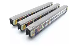 Set of 3 Vtu Passenger Cars "TER Alsace" Ls Models 41209 - HO 1/87 - SNCF - EP VI