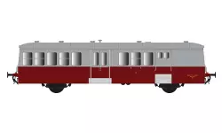 FNC XR-9206 railcar trailer with ruby red/pearl grey roof from Nîmes depot