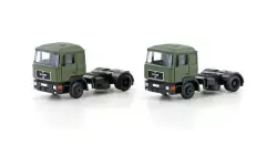 Pack de 2 camions MAN F90 à 3 essieux LEMKE LC4065 - N 1/160 - olive