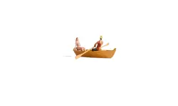 Lot de 2 personnages assis sur une barque NOCH 16800 - HO : 1/87