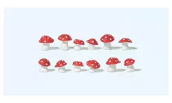 Lot of 12 Poisonous Mushrooms Amanite tue-mouches - G 1:22.5 - PREISER 45241