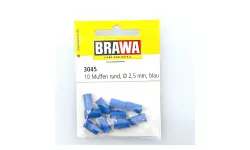 Sachet 10 Fiches Femelles de couleur Bleue Brawa 3045 - 2.5 mm - HO : 1/87